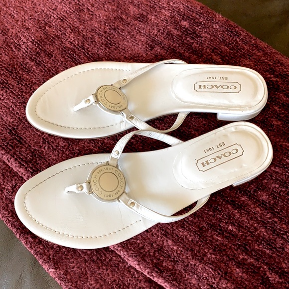 Coach Jules Made in Italy White Sandals Size 8 B - Picture 7 of 15